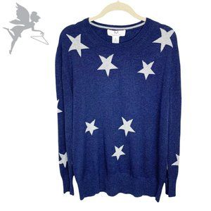 MAGASCHONI FOURTH OF JULY  Intarsia Star Cashmere Blend Crew Neck Sweater